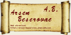 Arsen Beserovac vizit kartica